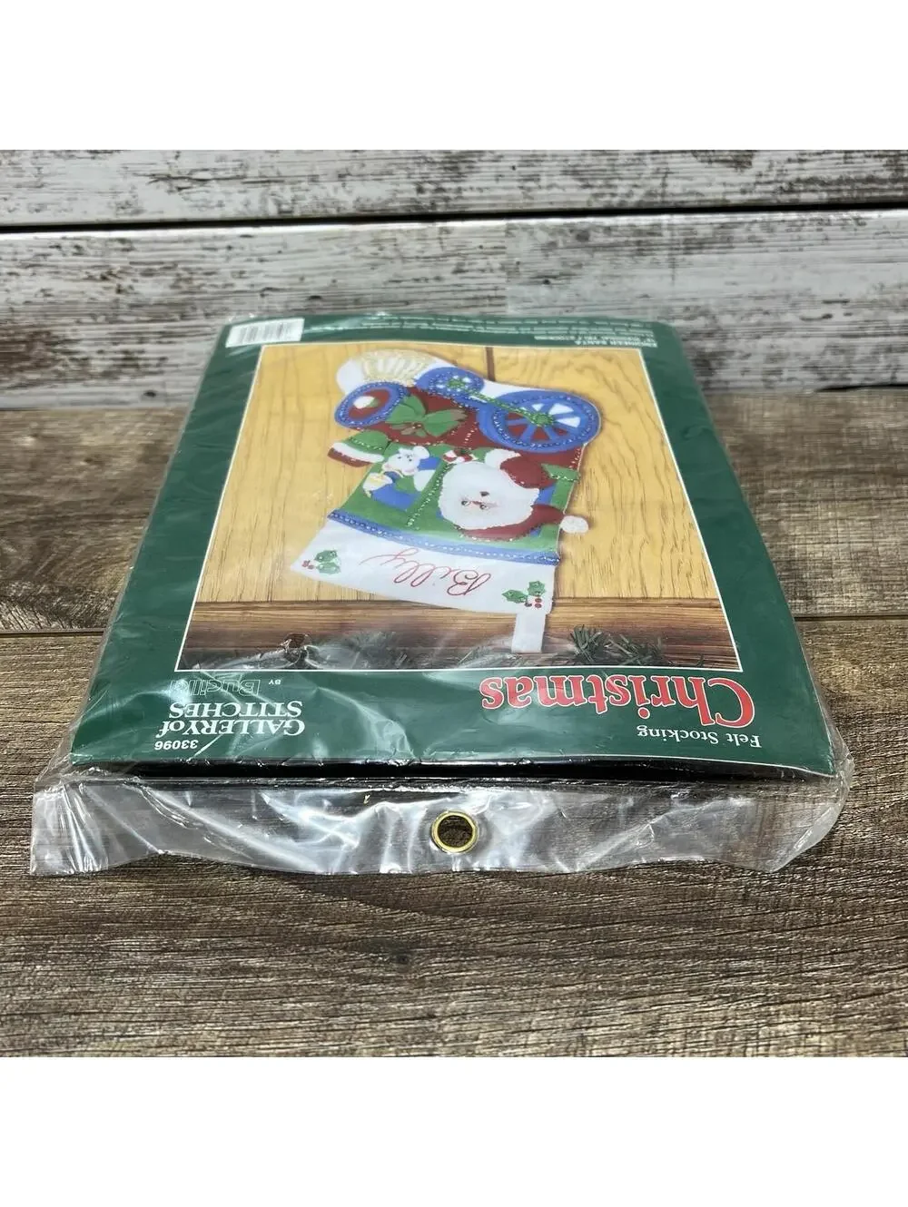 BUCILLA Engineer Santa 33096 Vintage 15” Felt Christmas Stocking Kit SEALED